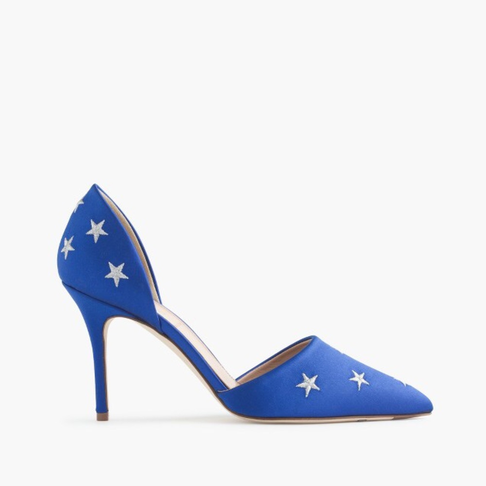 J.Crew Elsie Star d'orsay Pumps Heels Starry Sz 8