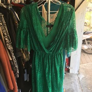 Robert Rodriguez green lace dress