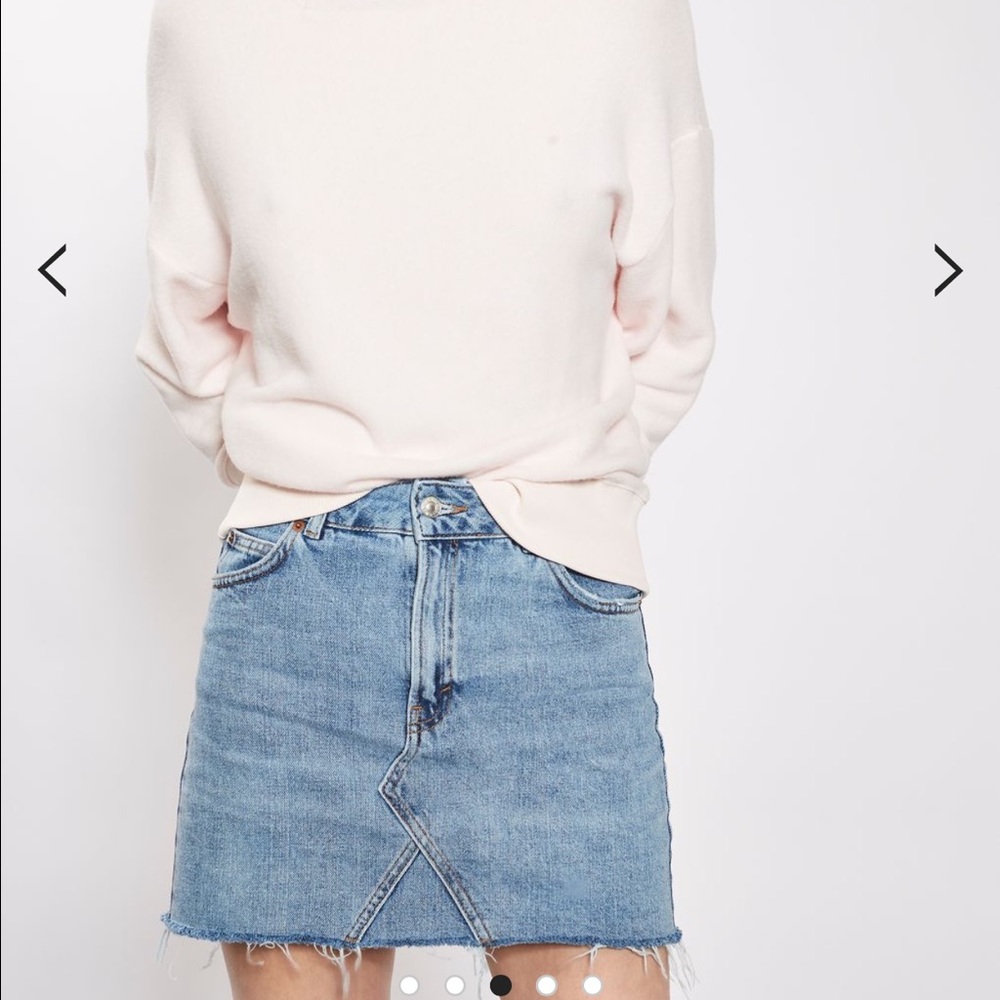 NEW WITH TAGS - top shop denim moto mini skirt
