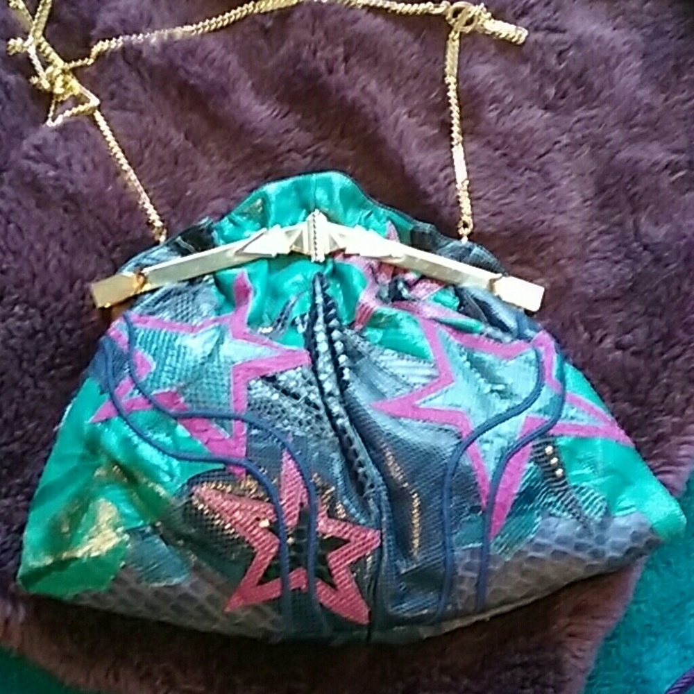 Multi colored evening bag