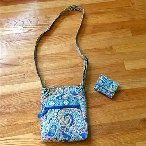 Vera Bradley Hipster Crossbody & Wallet BLUE CAPRI