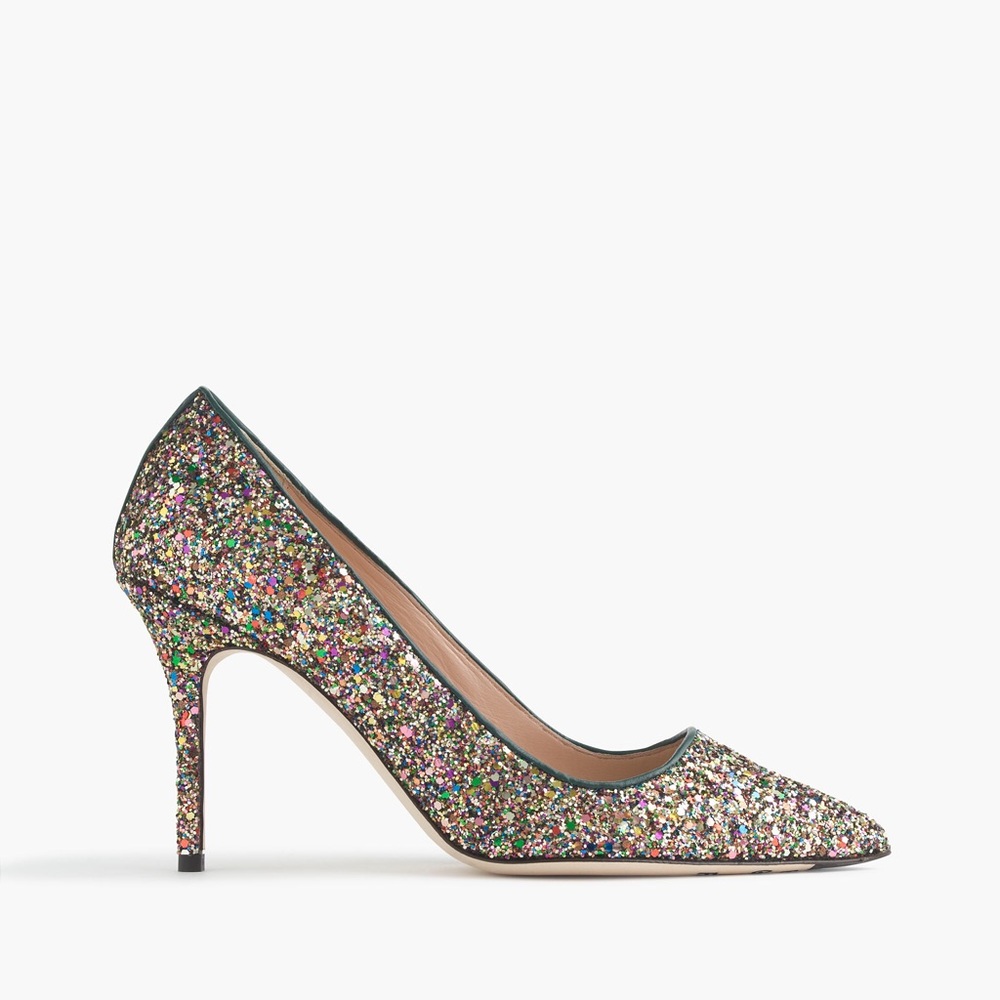 J.Crew Elsie Glitter Pumps Heels Size 8