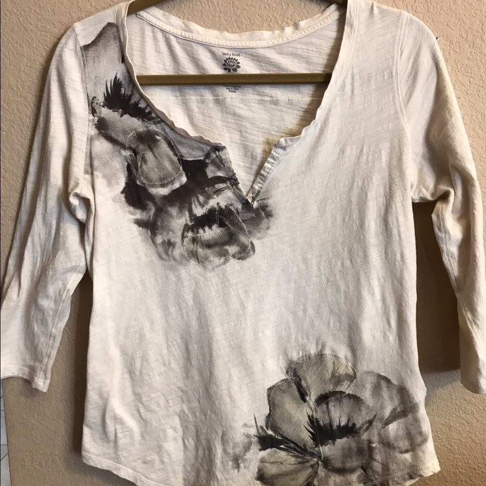Lucky Brand Off white with black flowers