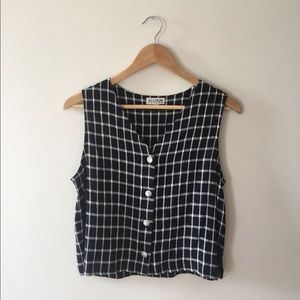 Vintage Button Down Cropped Tank