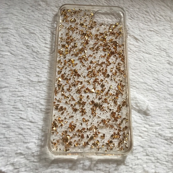 iPhone 7 Plus Clear Gold Leaf Fashion Case - Picture 2 of 2