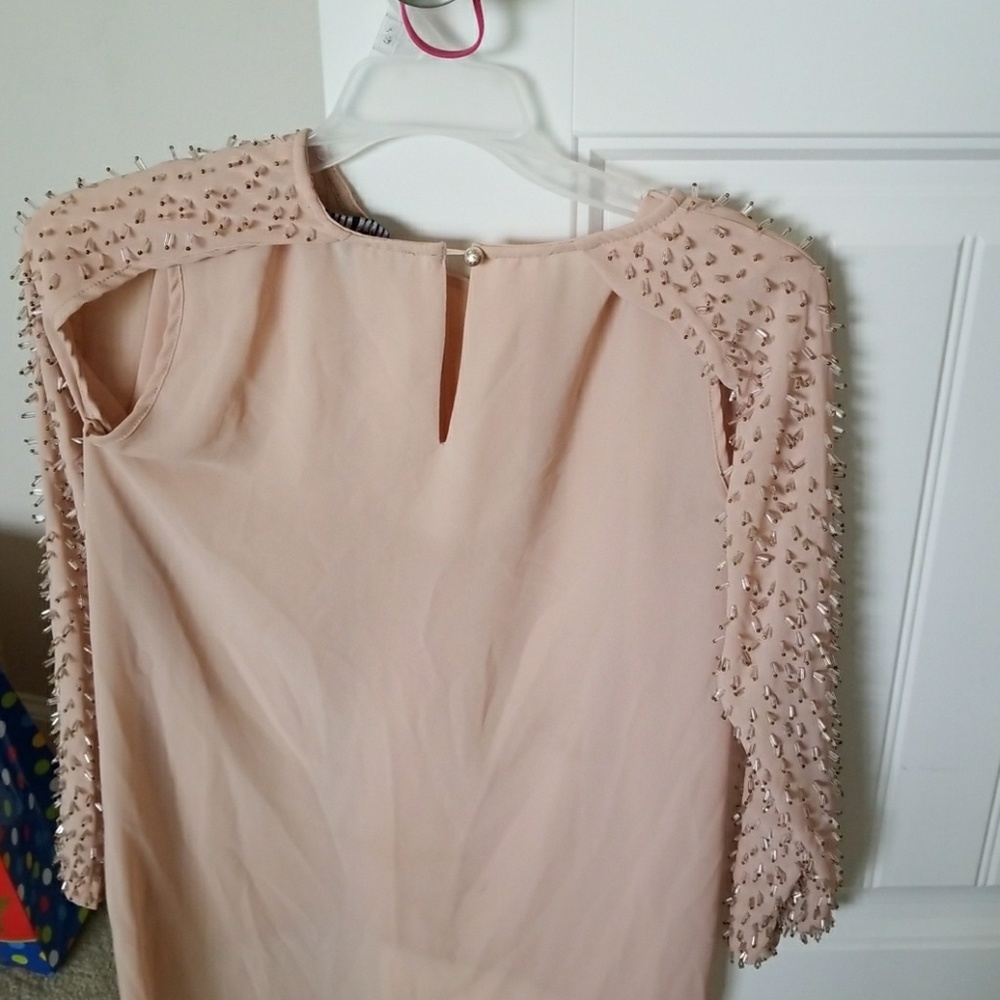 Blush sleeve studded blouse