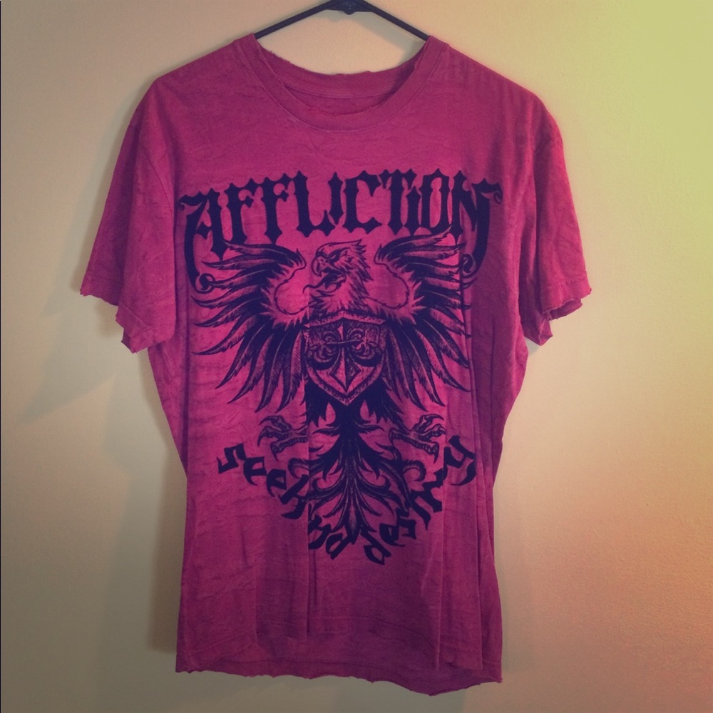 Red and Black Men's Affliction Tee, Size Medium
