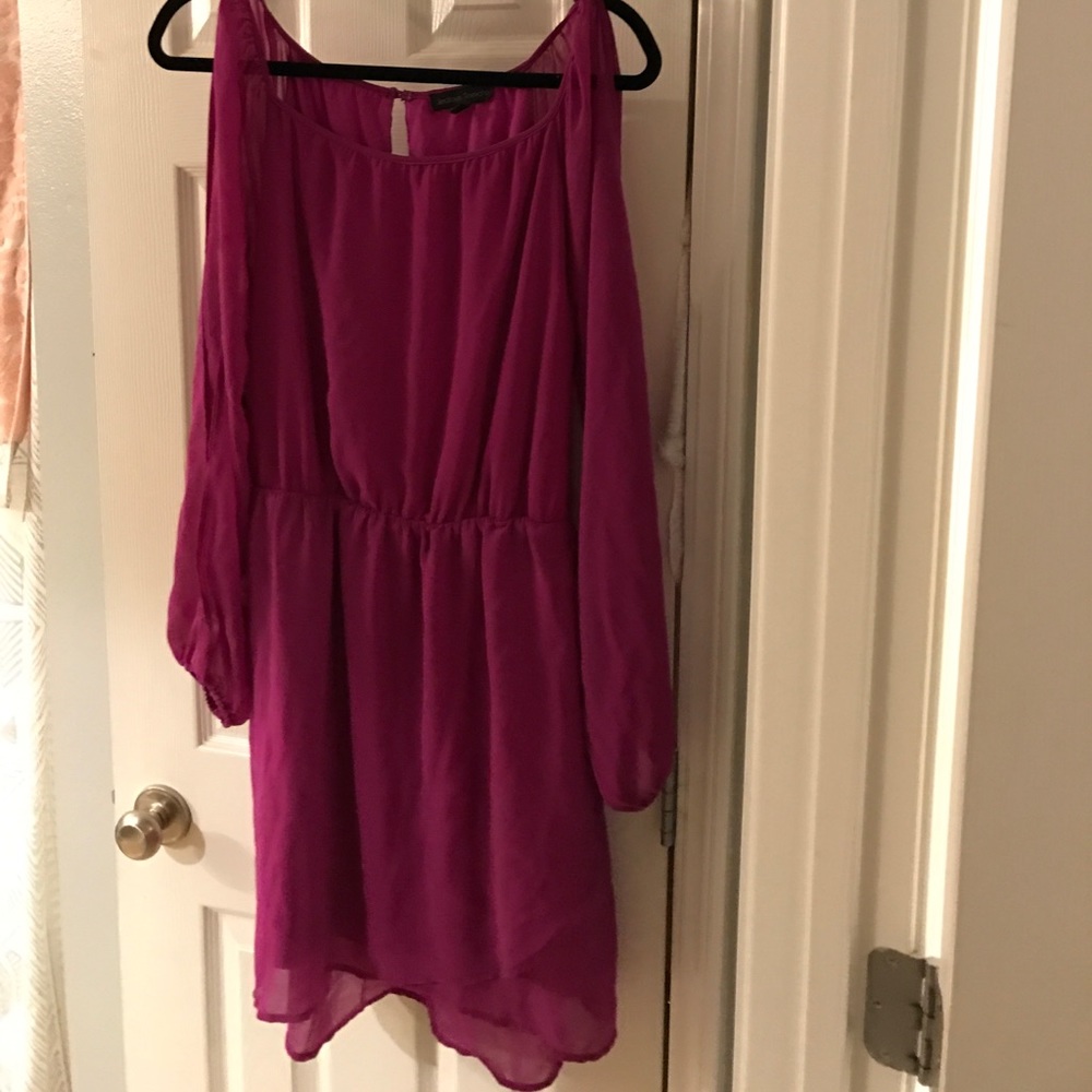 Purple open sleeve midi dress boutique