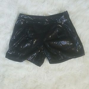 Express Black Sequins Party Shorts Size 6