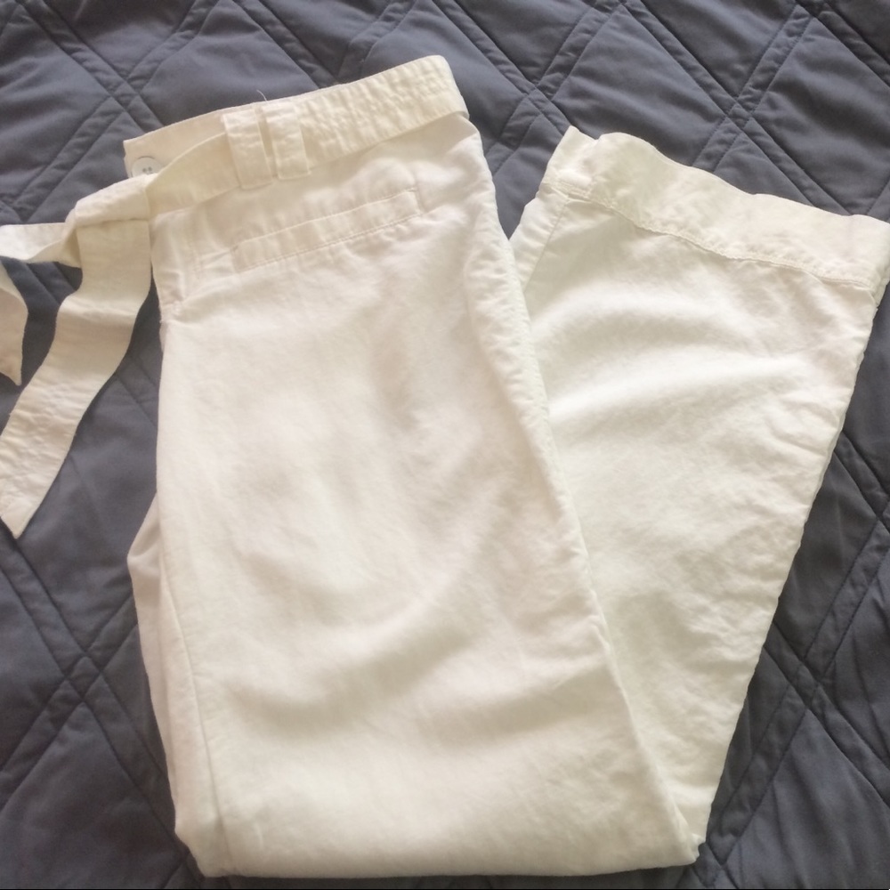 White linen pants