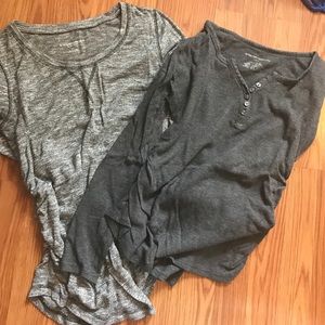 Liz Lange maternity grey long sleeve tees