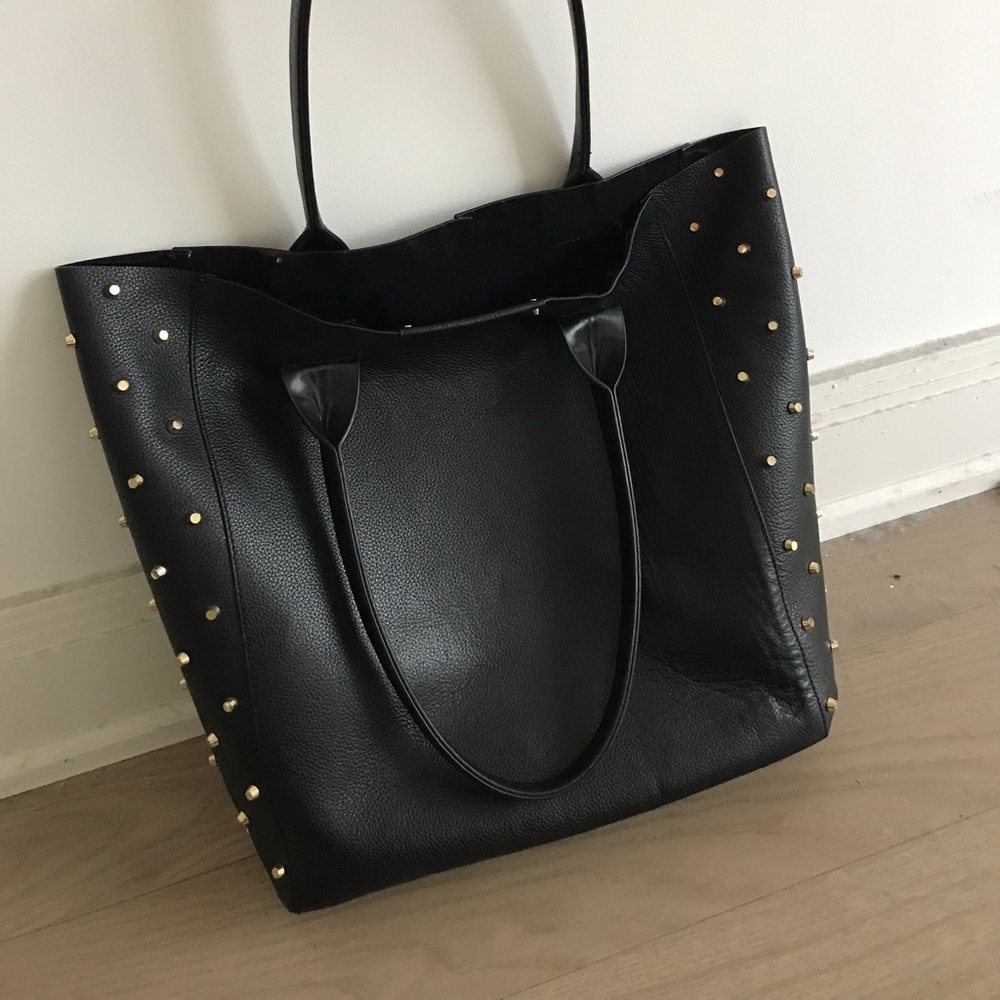 Leather tote with studs BCBG MAXARIA