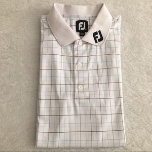 FJ FootJoy Men's Plaid Polo Shirt Sz XL