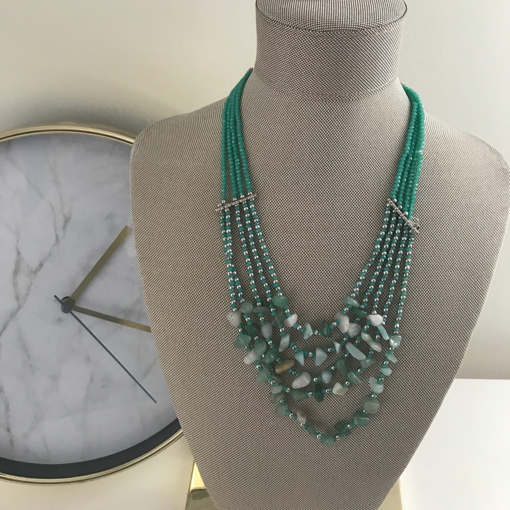 NEW!!! Green layered gemstone necklace