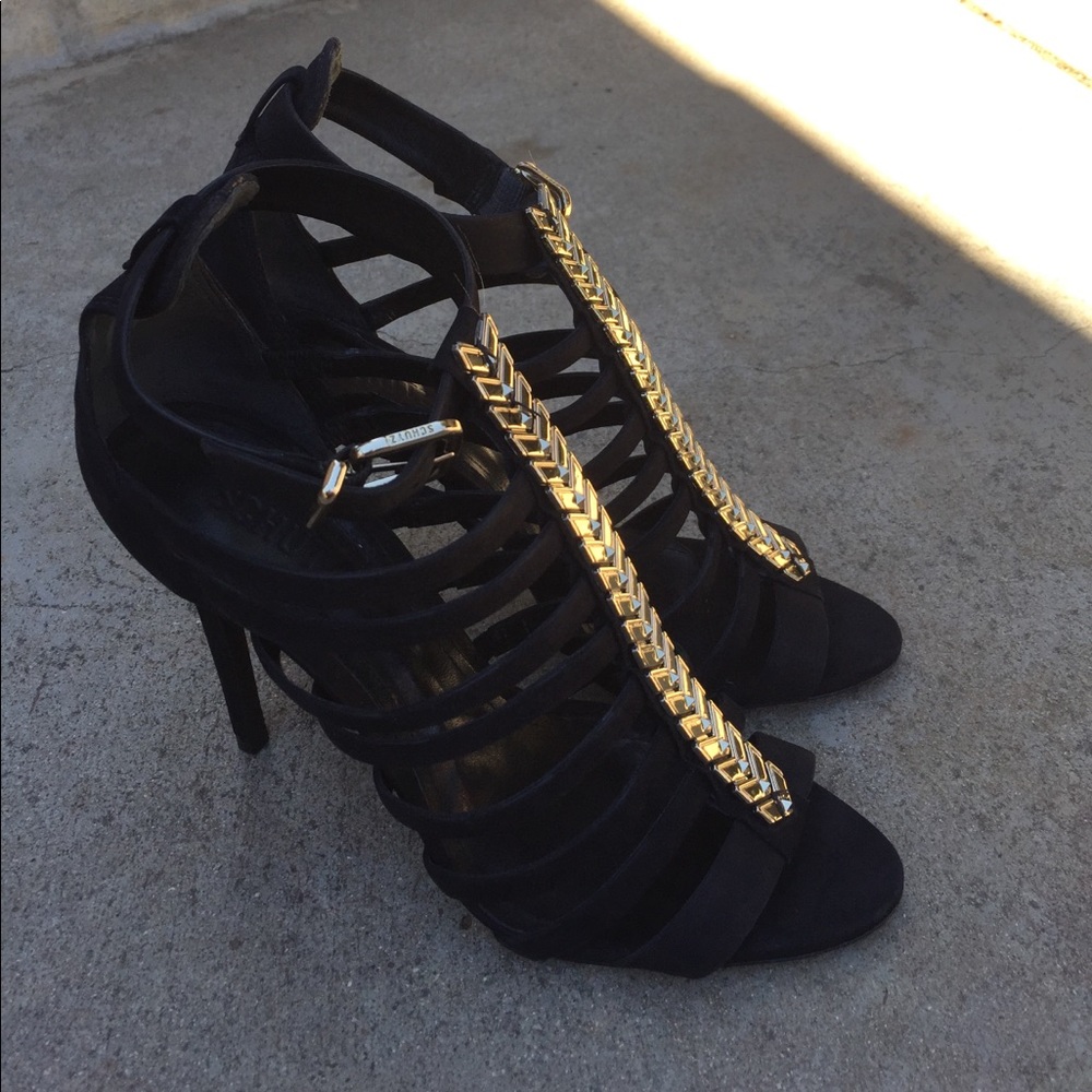 Schutz Blandina black stiletto 4" heels size 9.5