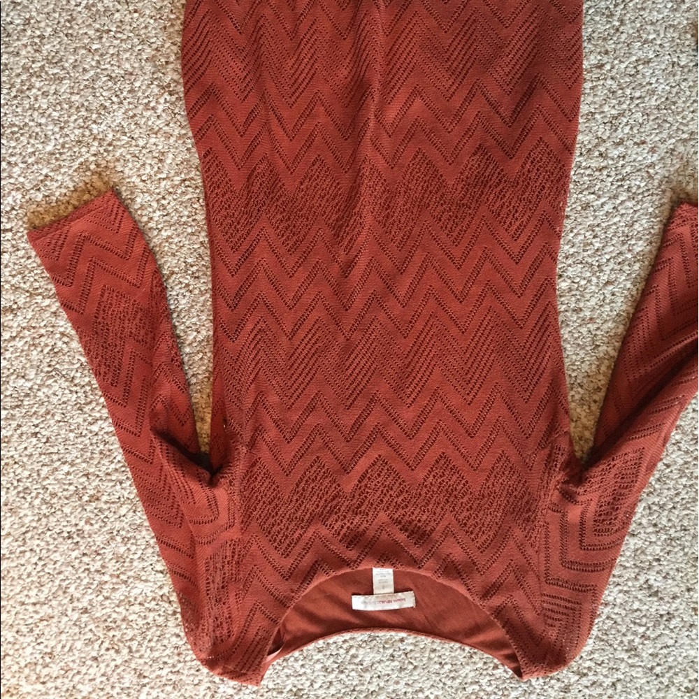 Burnt orange knit dress