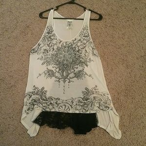 Vocal tank top with rinestones