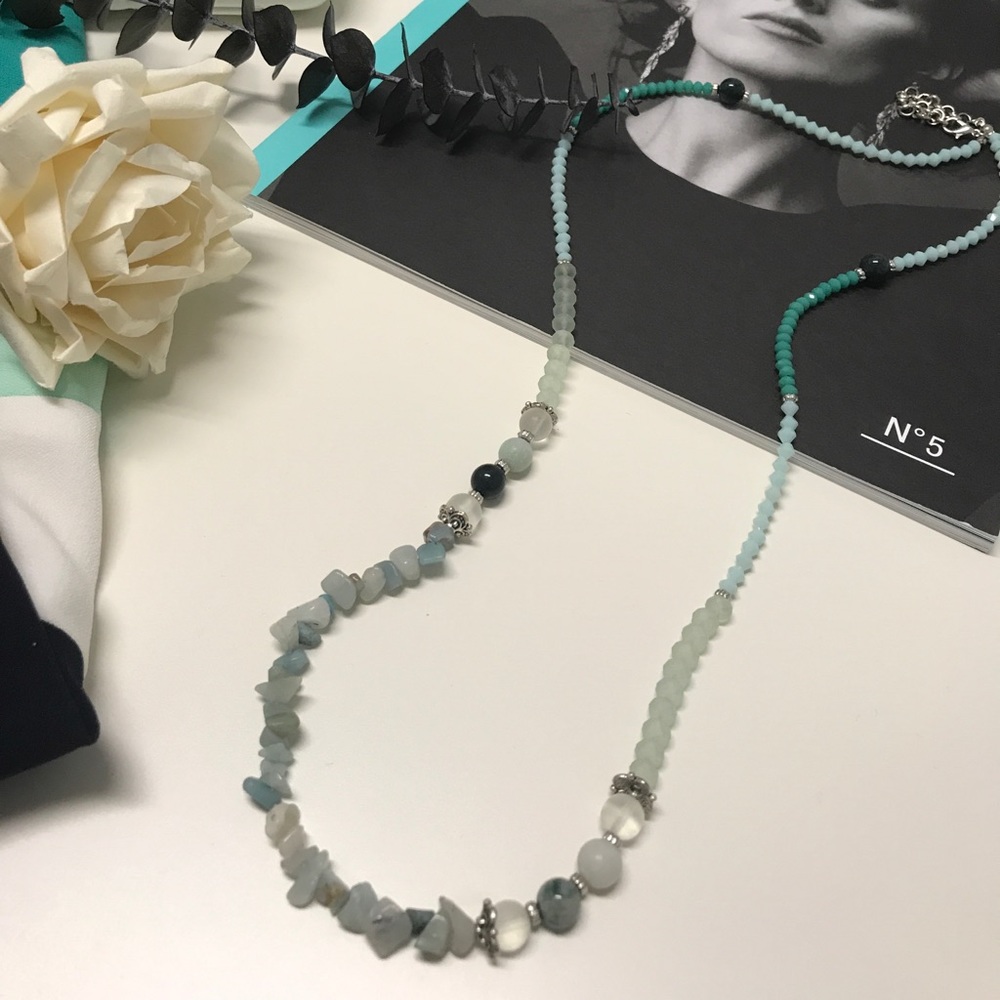 NEW!!! Long beaded gemstone necklace