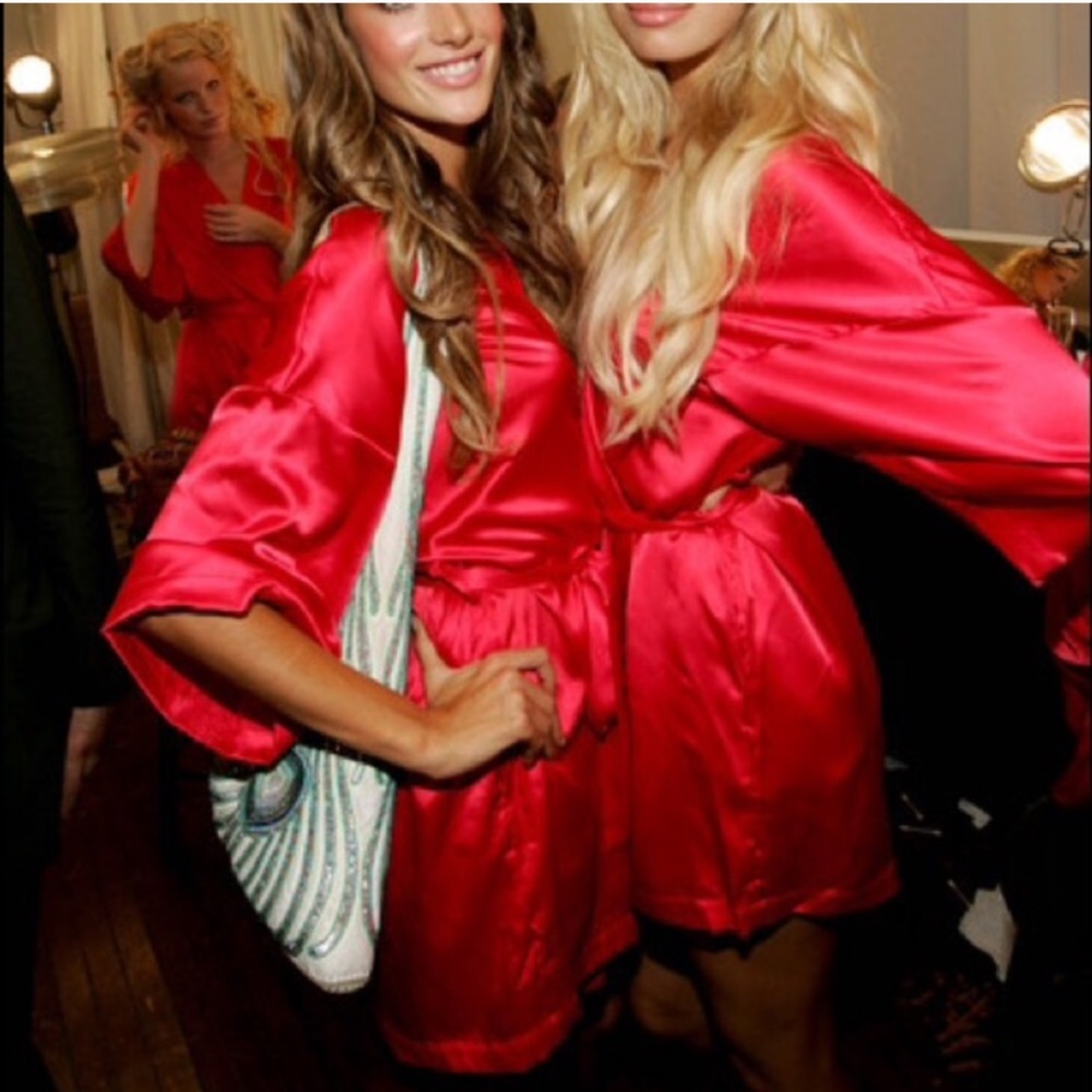 Victoria's Secret red silk robe