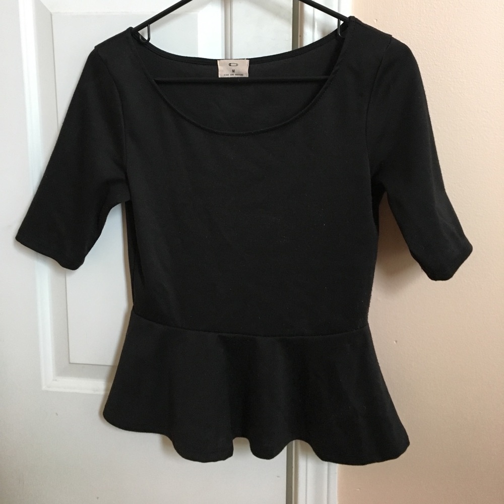 Black peplum top