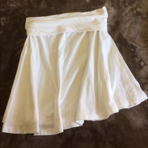 White cotton foldover waist skirt
