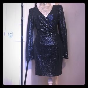 Midnight blue sequin dress