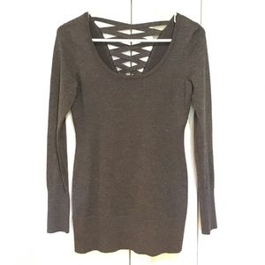 Cache Dark Grey Scoop Neck tunic