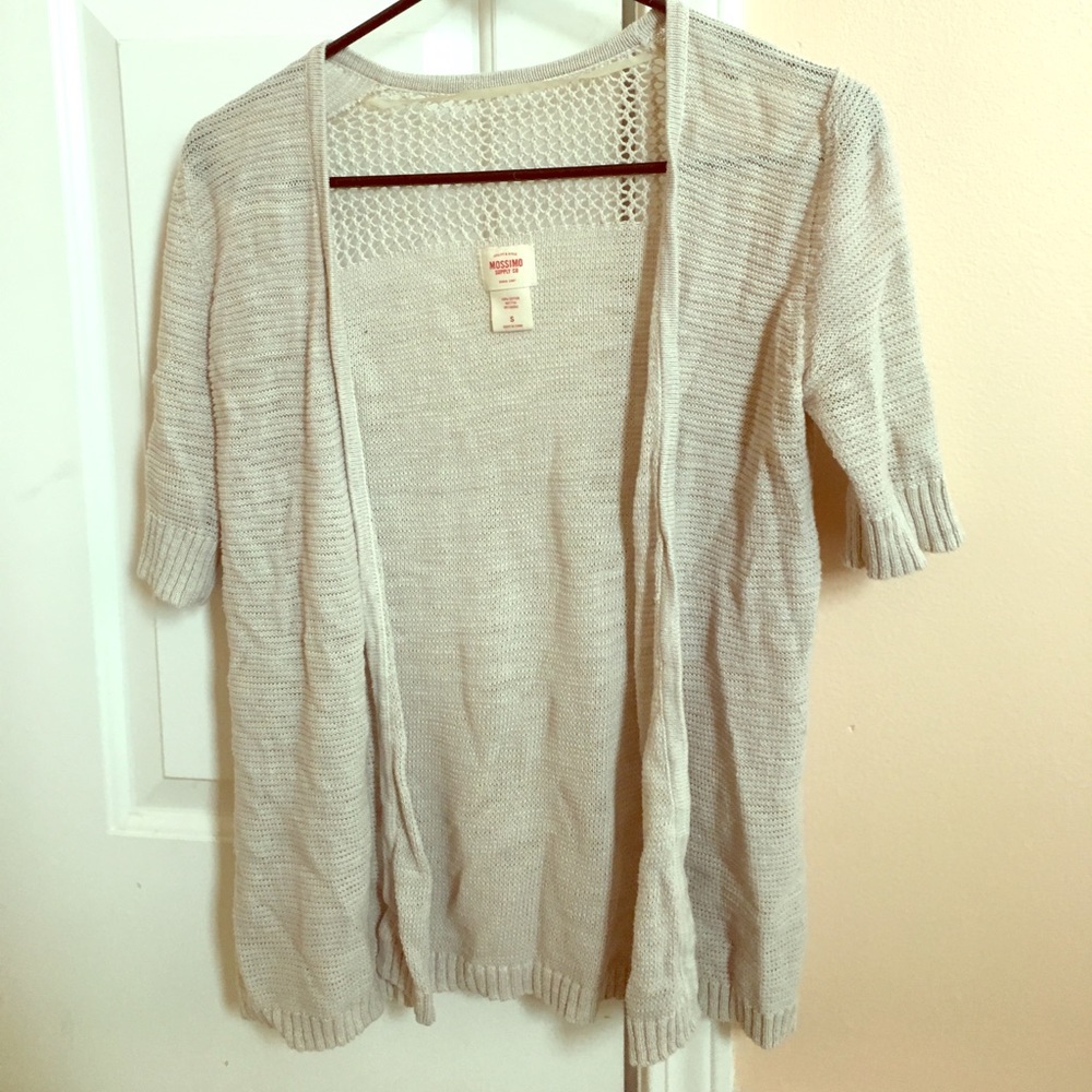 Grey Cardigan with cute crochet detail on back