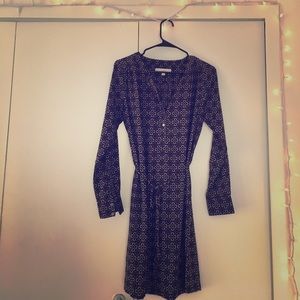 Loft Button Down Waist Tie Dress