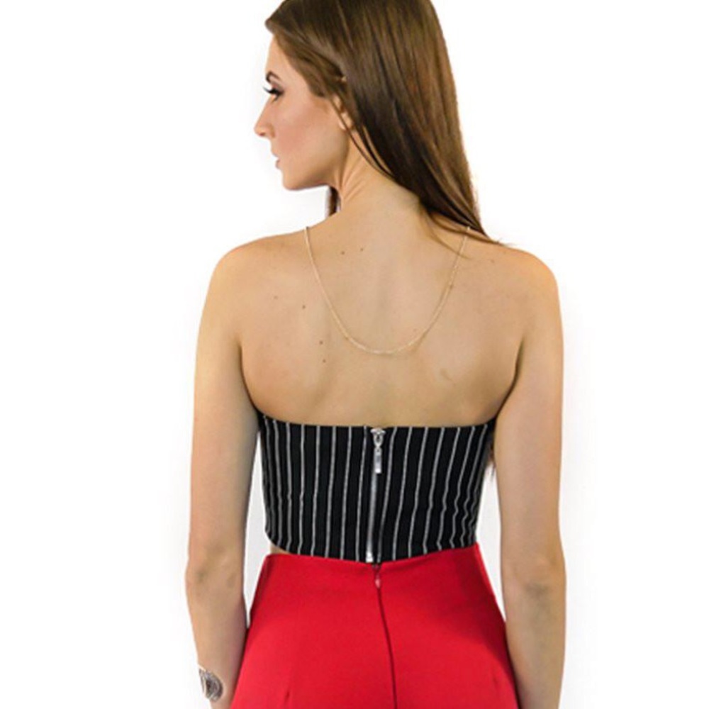 Pinstripe V Front Bralette Top - Picture 3 of 6