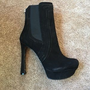 Black Guess high heel ankle boots