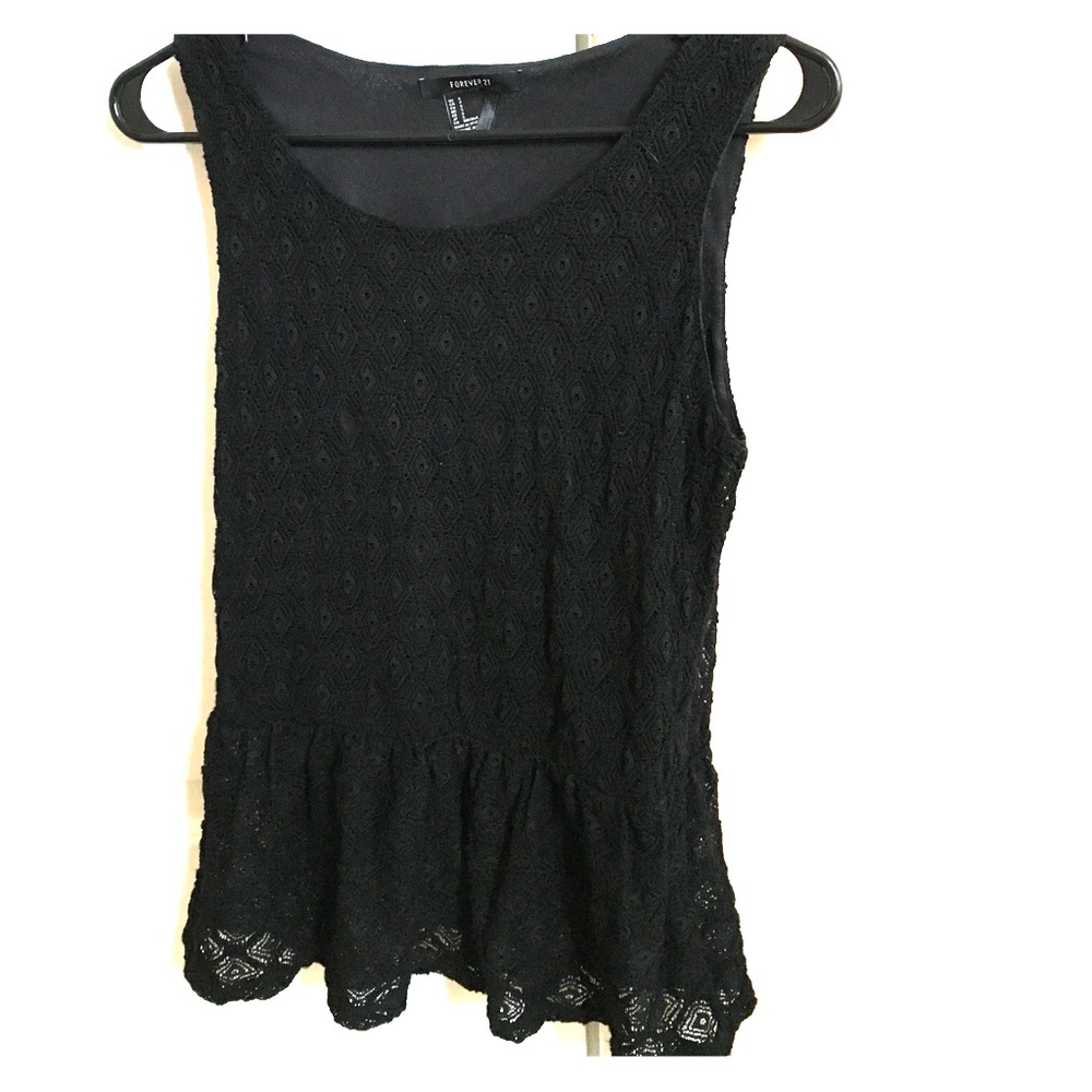 Black peplum tank
