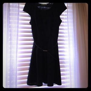 Little black dress with matching gold belt!