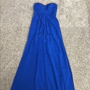 Davids Bridal Long Strapless Chiffon Dress