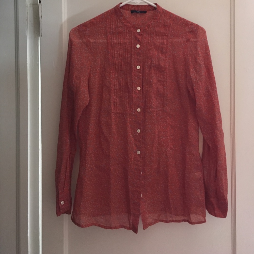 Mandarin collar Gap blouse
