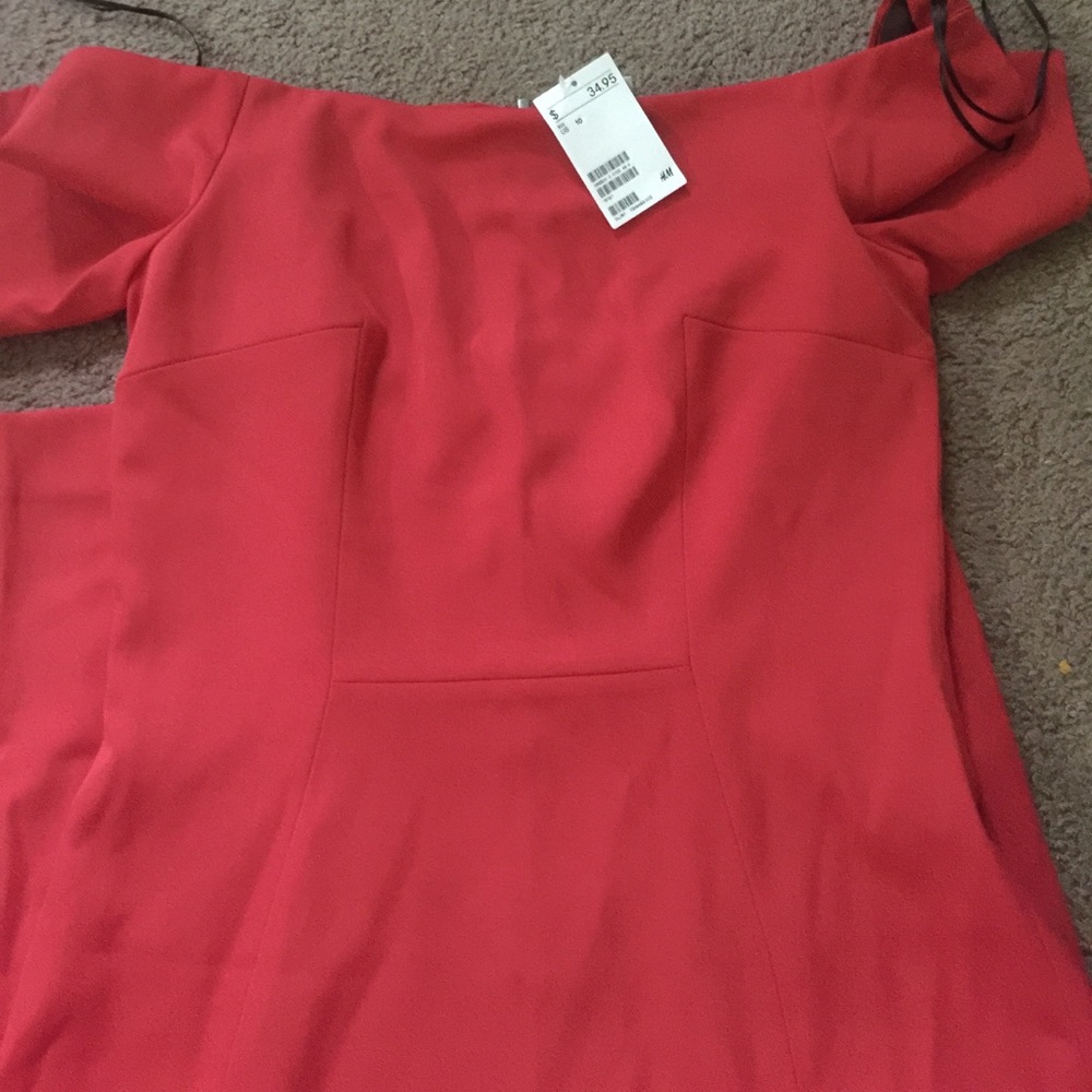 H&M red dress sits right by your knee
