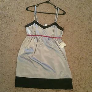 Silver, black and pink tank top