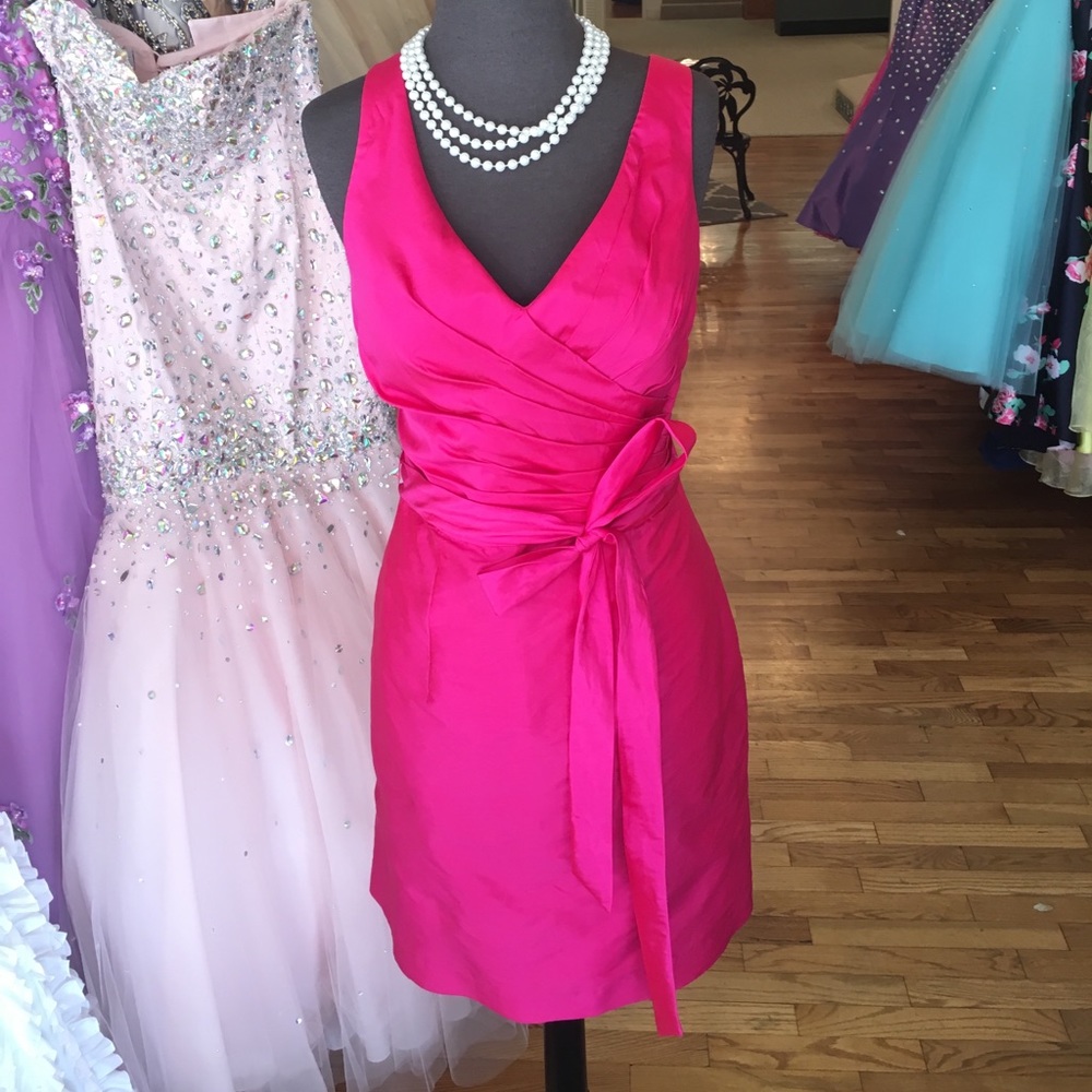 Mori Lee hot pink short dress Size 14