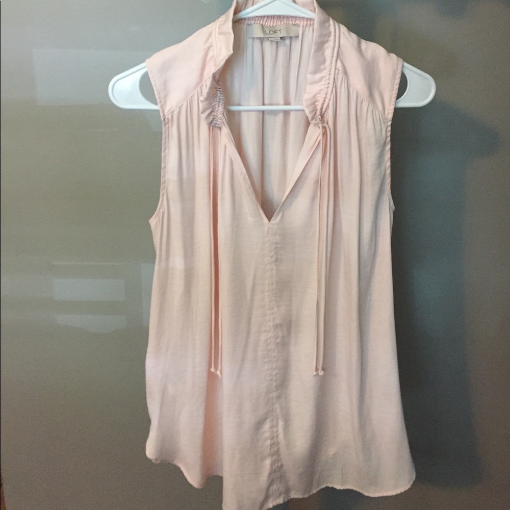 Loft ruffle neck tank