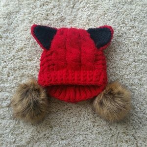 Pom-pom Cat Beanie