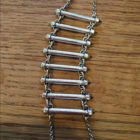 NWT Lucky Brand silvertone ladder necklace - Picture 5 of 6