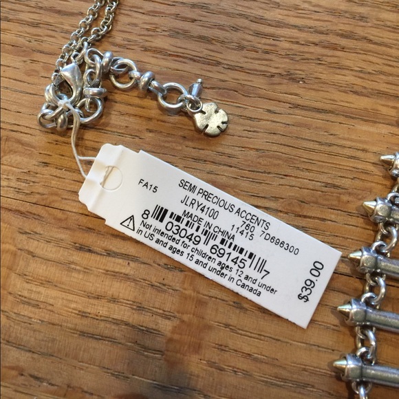 NWT Lucky Brand silvertone ladder necklace - Picture 6 of 6