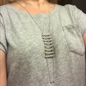 NWT Lucky Brand silvertone ladder necklace