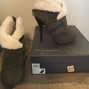 H by Halston | Grey Suede Bootie |Serena | Size 10