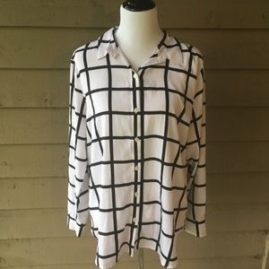 Ann Taylor Windowpane Blouse