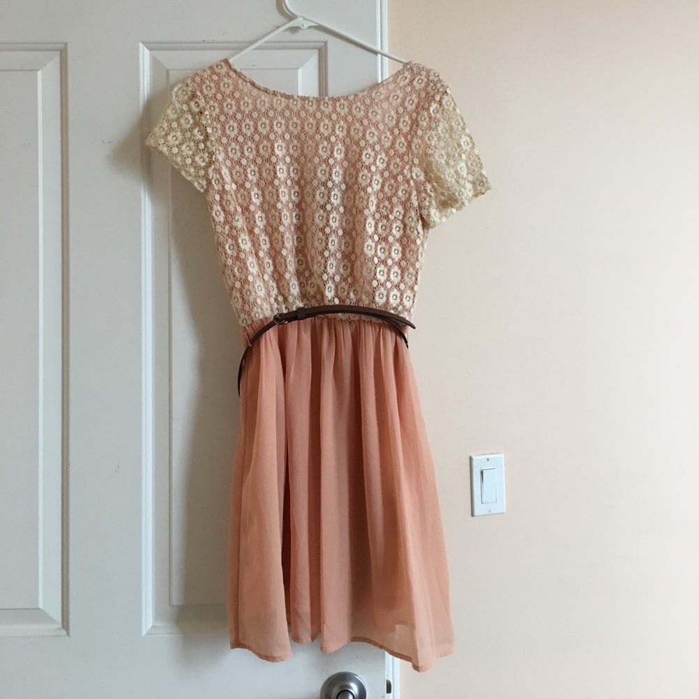 Fit and flare dress with belt