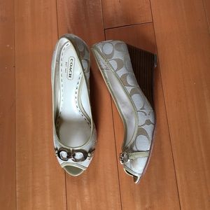Coach Signature Wedge Pumps