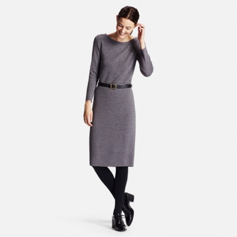 Grey Uniqlo Knit Column Dress