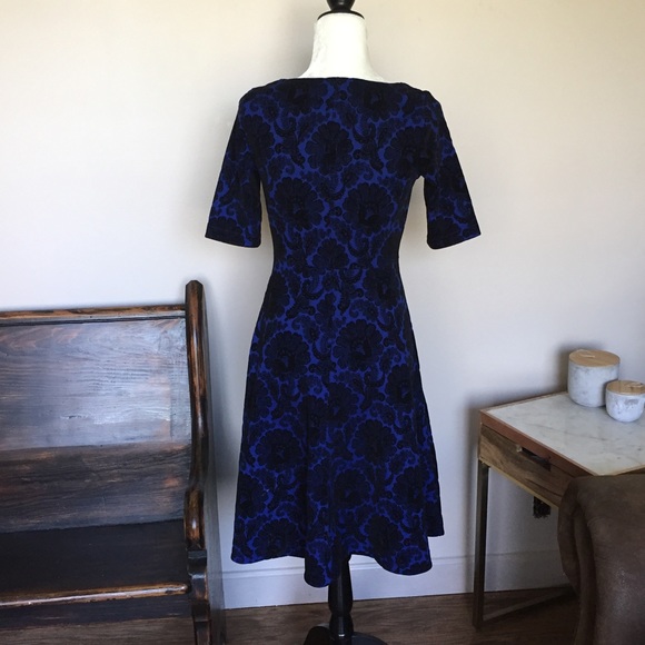 🎉 Land's End Floral Velvet Midi Dress - Picture 4 of 6