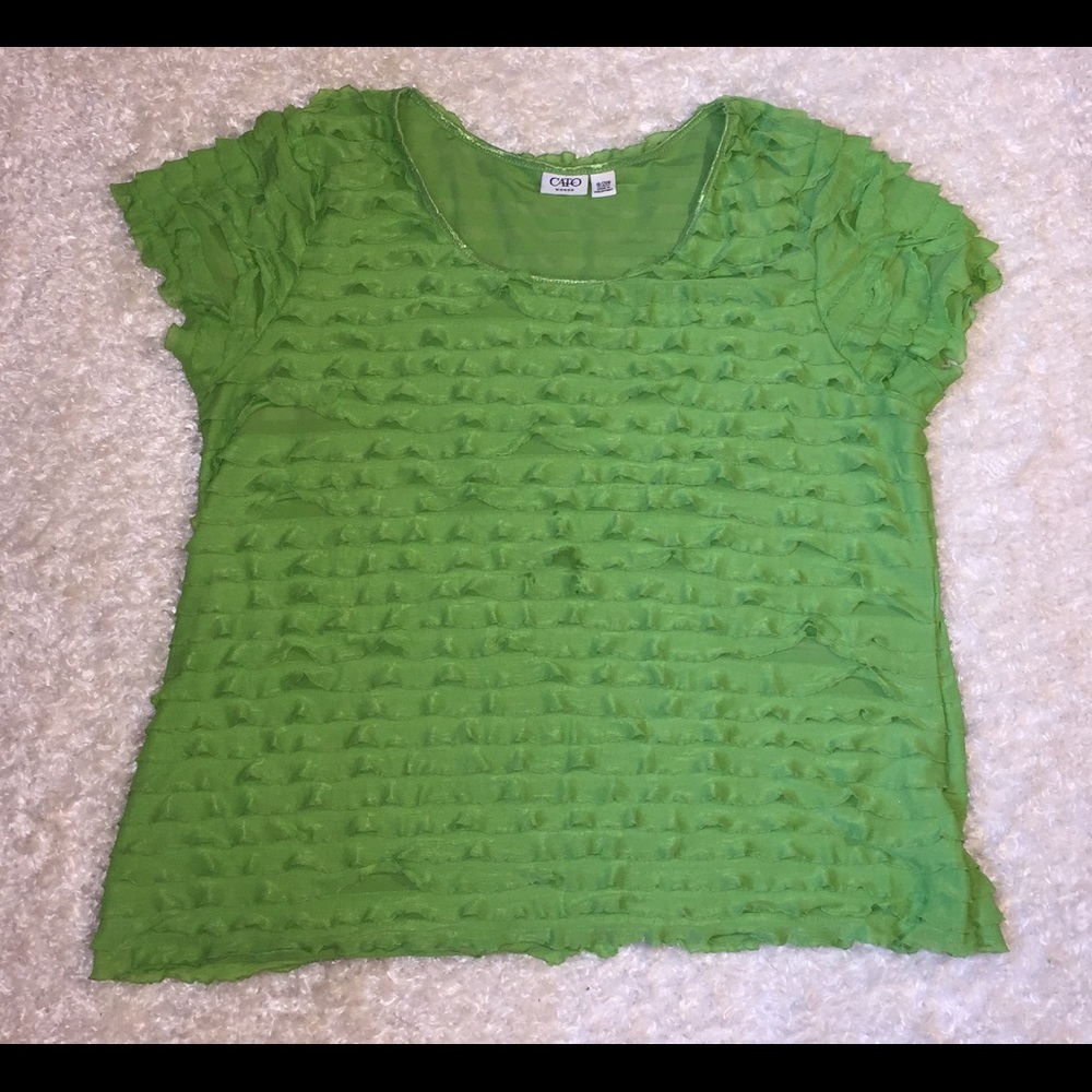 Lime green ruffle shirt